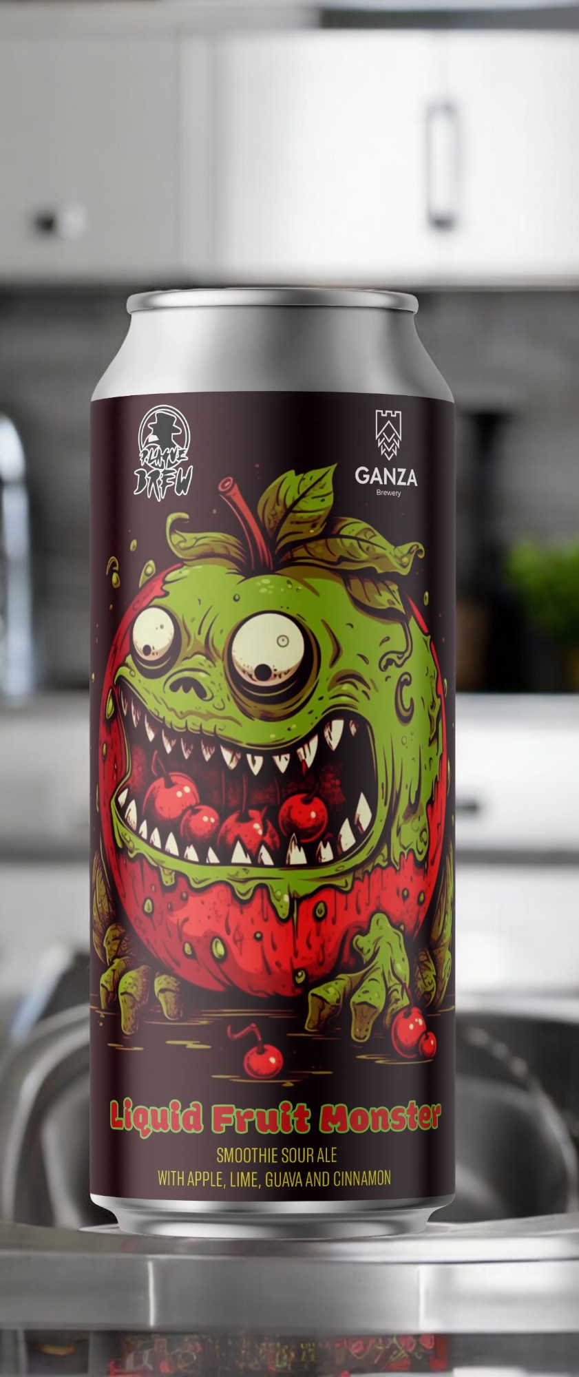 Пивной напиток “Ганза фруктовый эль 13” (LIQUID FRUIT MONSTER) алк. 6% Ж/Б 0,5л.