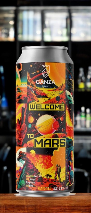 Пивной напиток “Ганза фруктовый эль 8” (WELCOM TO MARS) алк. 6% Ж/Б 0,5л.
