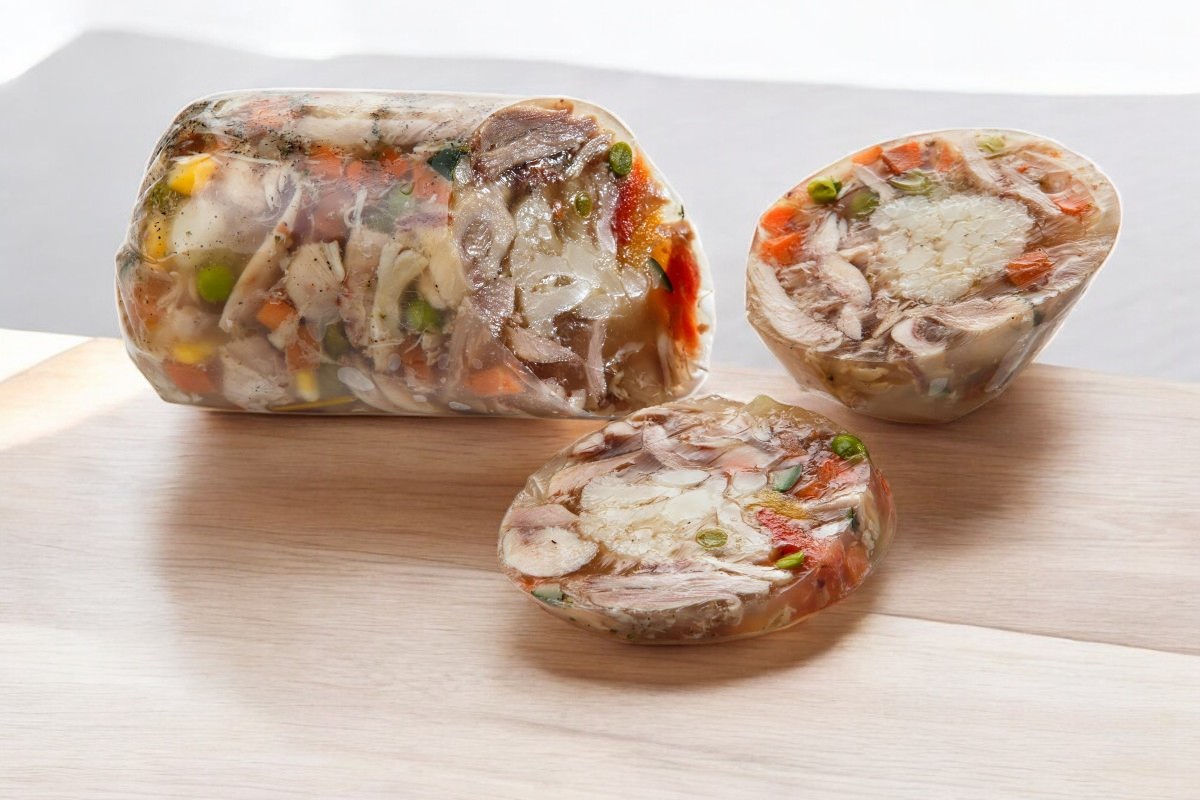 Зельц  языковый с горошком и кукурузой, Категории В 1,6гр