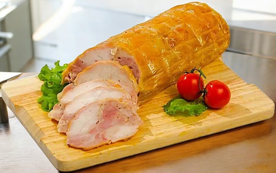 Рулет Куриный с сыром варено-копченый сорт высший 1гр