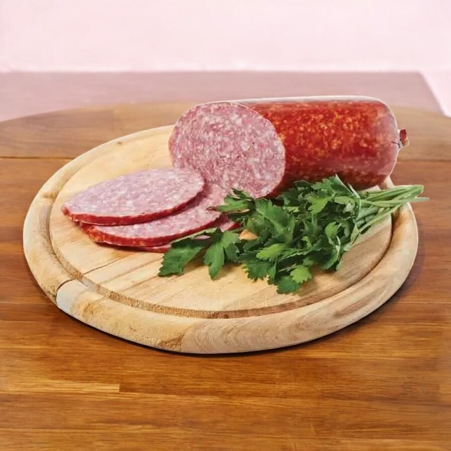 Колбаса п/к Сервелат”Поставец” п/к из мяса птицы 3 сорт 0,45гр