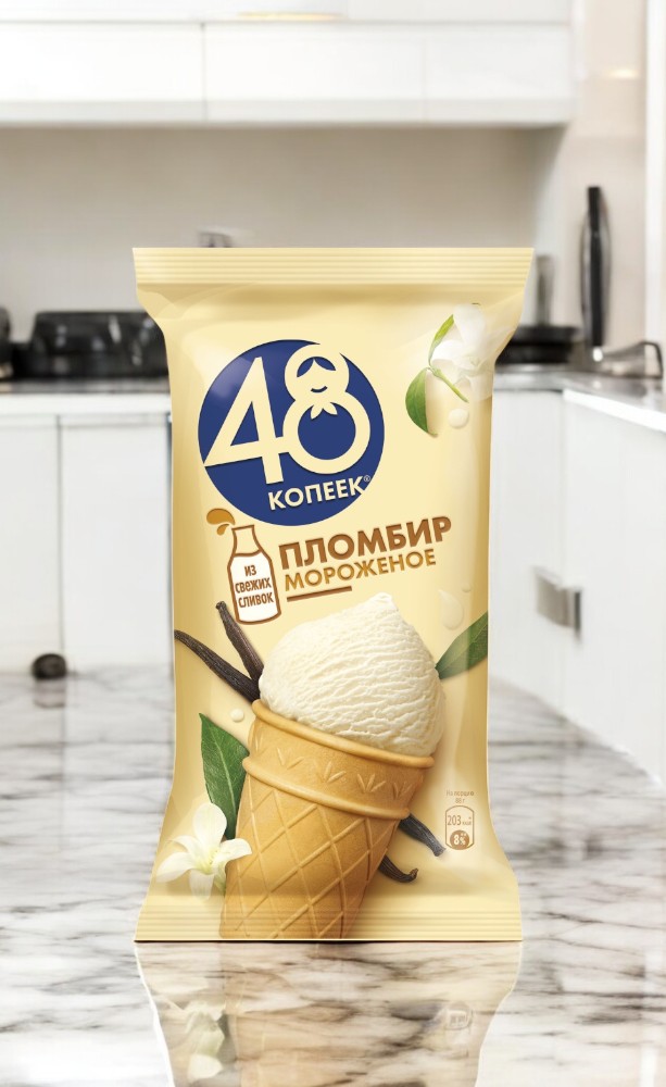 Ваф.ст. 48 КОПЕЕК мор. Пломбир  МЛК (160 мл) 88 гр.