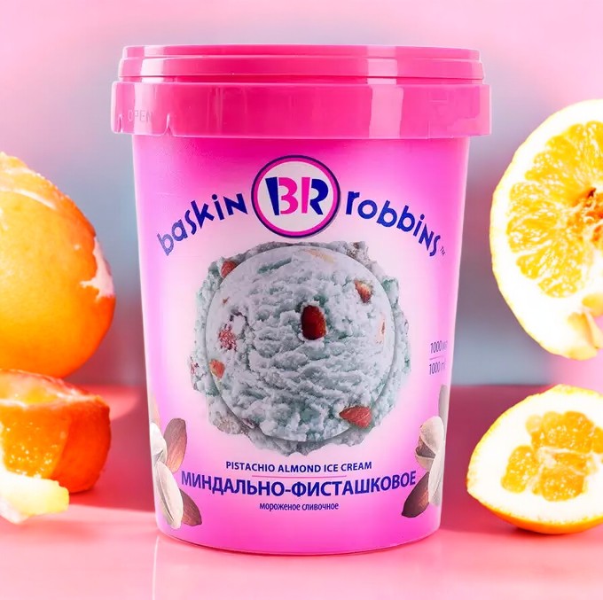 Мороженое BASCIN ROBBINS миндально-фисташковое (100мл) 60гр* БРПИ