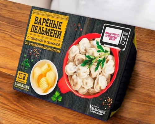 Варёные пельмени с говядиной и свининой с маслом БЫСТРО&ВКУСНО 250гр