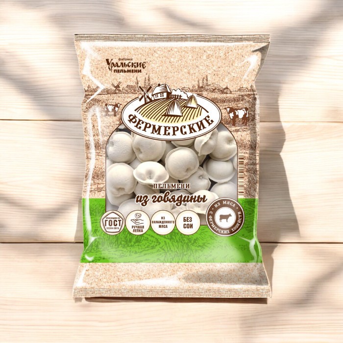 Пельмени ФЕРМЕРСКИЕ из говядины /ГОСТ Говяжьи/ 700гр.*