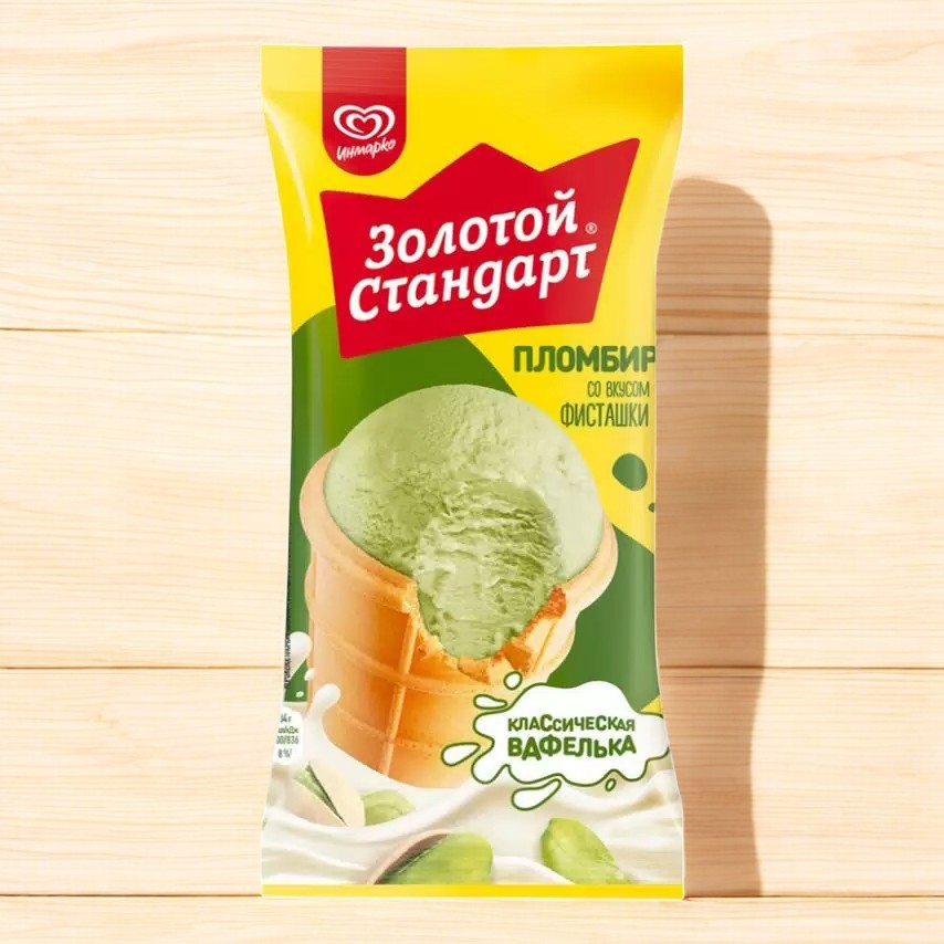 Ваф. ст. Золотой Стандарт ПЛОМБИР ФИСТАШКОВЫЙ в уп. 90гр.*