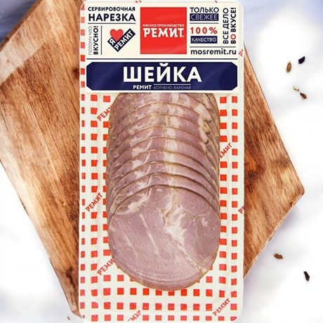 Шейка Ремит в/к в/у нарезка 150 гр.