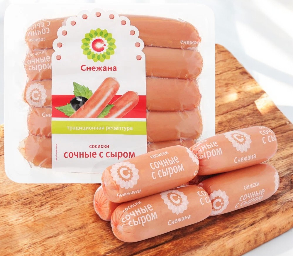 Сосиски Сочные с сыром Экстра газ ~0,8 кг 2390
