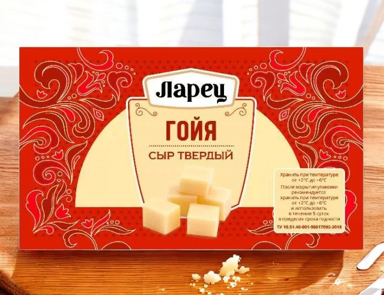 Гойя сыр твердый 40% ТМ “Ларец” кусок 245 гр