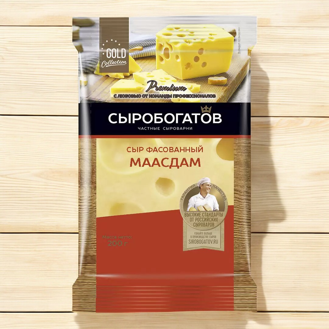 МааСдам 45% 180 гр (флоупак) ТМ “Сыробогатов”  7197