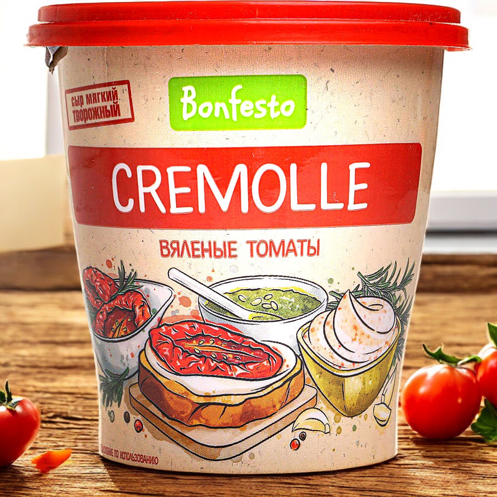 Кремчиз Воздушный вяленые томаты 65% 125 гр ТМ “Bonfesto” 6053 !