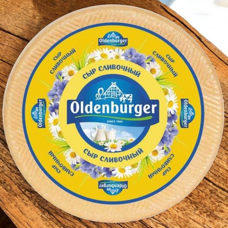 Сливочный сыр  45% ТМ “Oldenburger” круг 3,3 кг (ОКЕЙ)