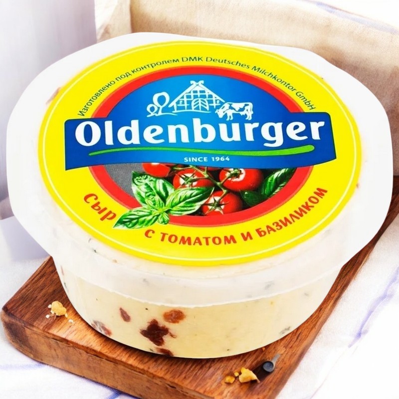 Сыр с томатом и базиликом  45% ТМ “Oldenburger” цилиндр 350 гр 1/6