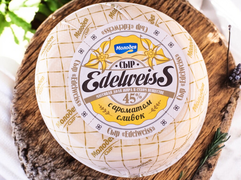 Сыр Edelweiss с ароматом сливок 45% шар ~1,7 кг ! 6478