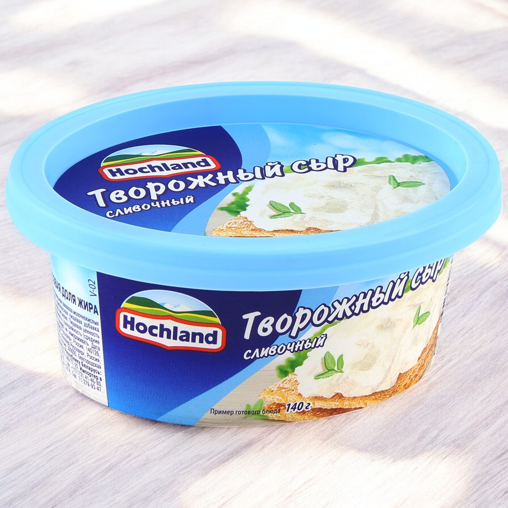 Сыр творожный Хохланд сливочный 140 гр 60% (1/6)