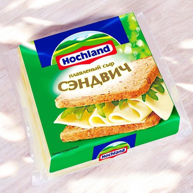 Хохланд нарез. сыр плавленный 150 гр. сэндвич 1/9