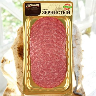 Сервелат Зернистый в/к 100гр.нар.