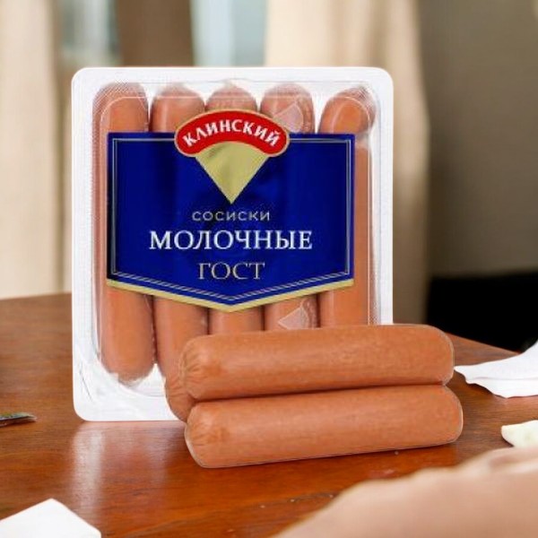 Сосиски “Молочные”цел.газ.280гр. 1/12 20,05