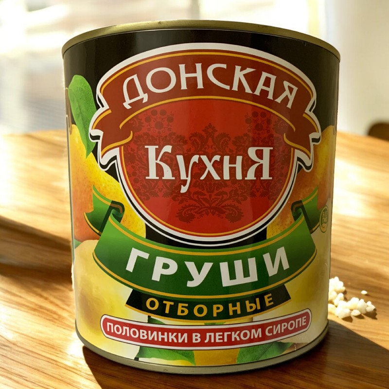 Груша половинки “Донская Кухня” 850 мл/975 гр 1/12 (ООО Меркурий)