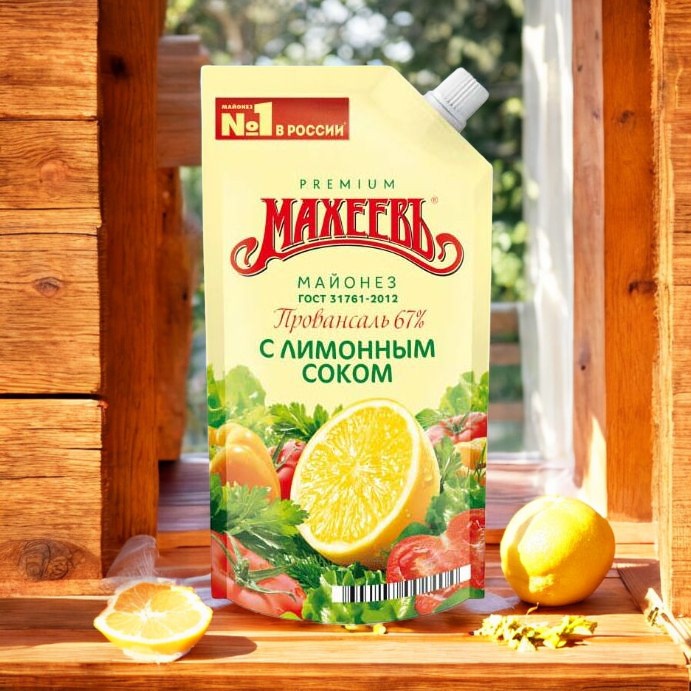 Майонез “Махеевъ” С ЛИМОННЫМ СОКОМ д/пак с доз 190 гр (1/20)