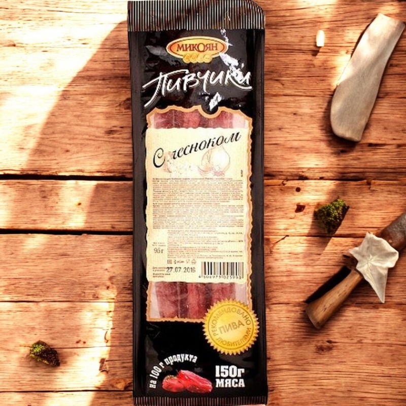 Пивчики с/к с чесноком 80 гр флоупак петля