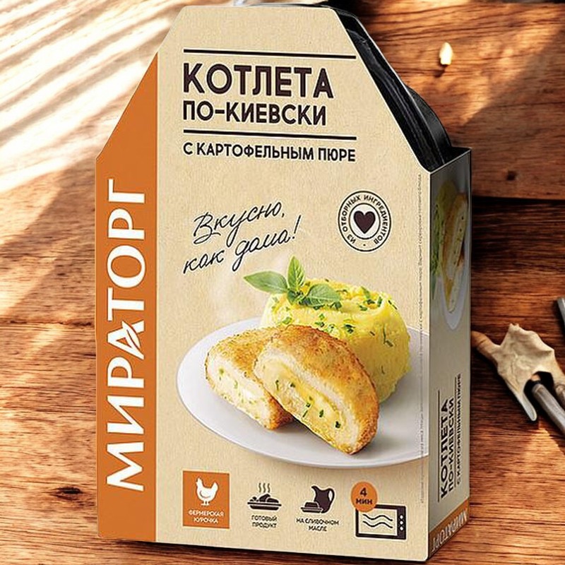 Котлета по-киевски с картофельным пюре зам 260гр*12 Мираторг