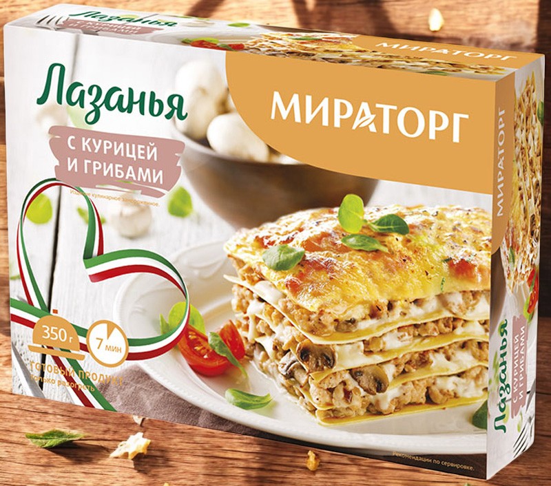 Лазанья с курицей и грибами 350гр*12(4,2кг)Мираторг