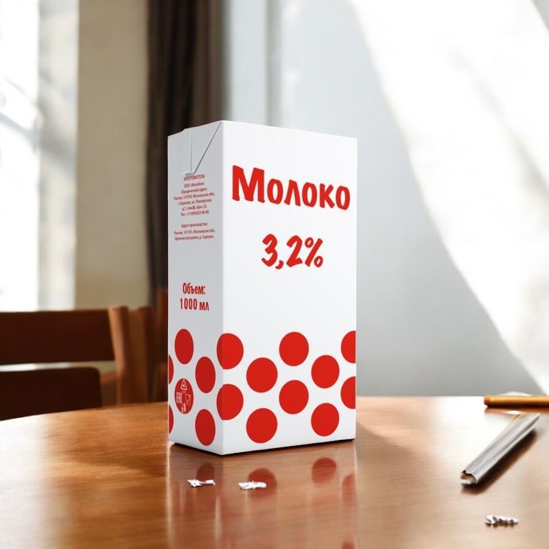 Молоко “Ультрапастеризованное” ТУ ГОРОХ 3,2% 973 мл