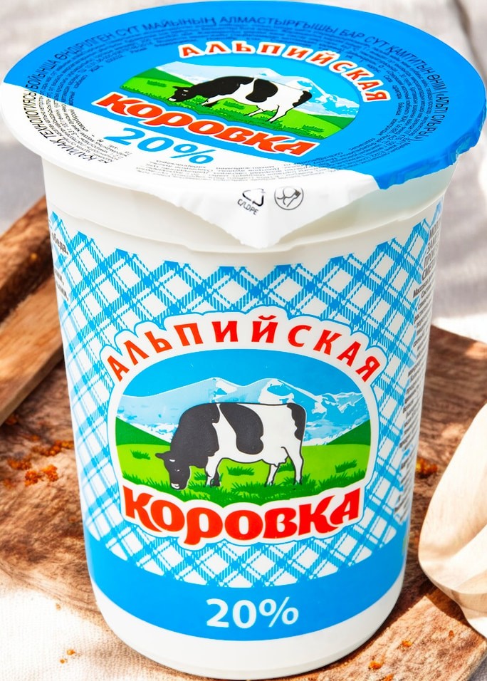 Альпийская коровка(СМЕТАННЫЙ ПРОДУКТ) 20% 400 г.
