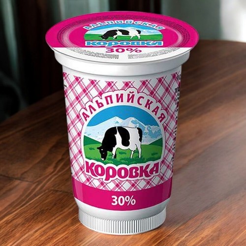 Альпийская коровка(СМЕТАННЫЙ ПРОДУКТ) 30% 400 г.
