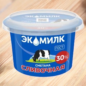 Сметана Экомилк Сливочная 30% 180 гр