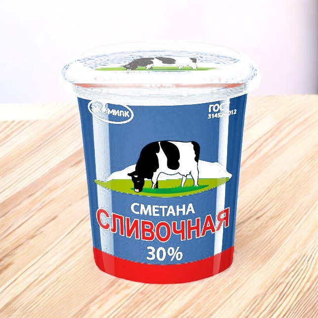 Сметана Экомилк Сливочная 30% 300 гр.