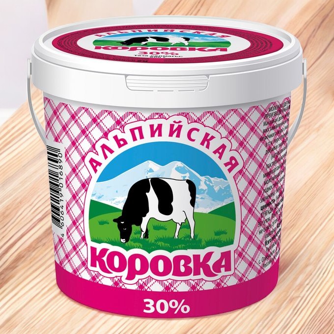 Сметанный прод.”Альпийская коровка” 30% 5кг ведро !