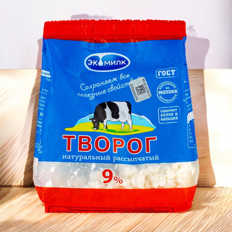 Творог Экомилк 9% 350 г. Рассыпчатый (6 шт.))