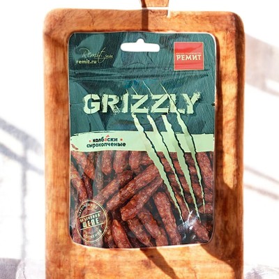 КОЛБАСКИ сырокопченые Grizzly  (шт. 40 гр.)75519