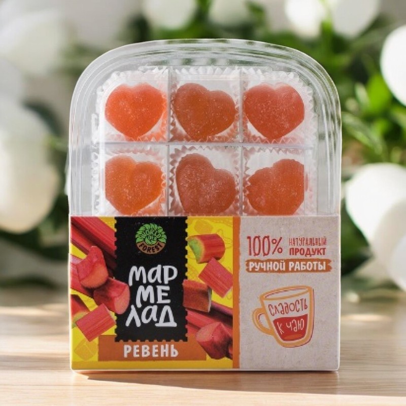 Мармелад “СЕРДЕЧКИ” в контейнере 120 гр клубника