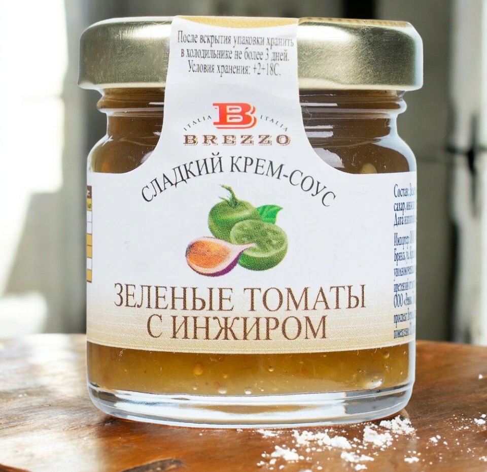 Сладкий крем-соус  с зелеными томатами и инжиром с/б 40г