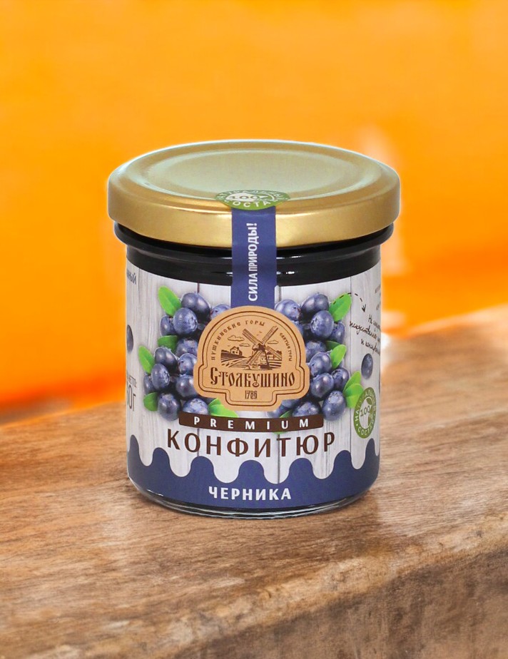 Конфитюр PREMIUM стерилизованный. Черника  160 гр.