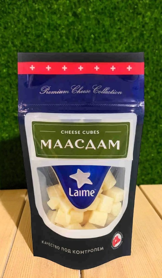 Лайме Маасдам 45% фас. 10шт*125г (кубики, дой пак)(Россия, Спб)КП