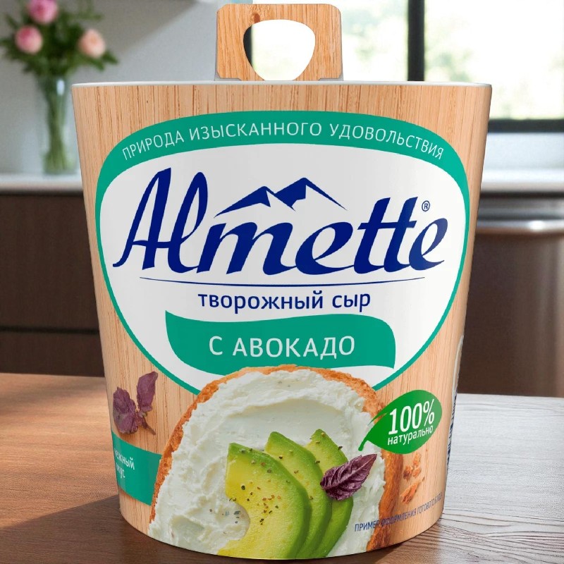 Творожный сыр “Альметте” с авокадо 63% 8шт*150гр (Россия)