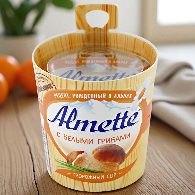 Творожный сыр “Альметте” с белыми грибами 60% 8шт*150гр (Россия)