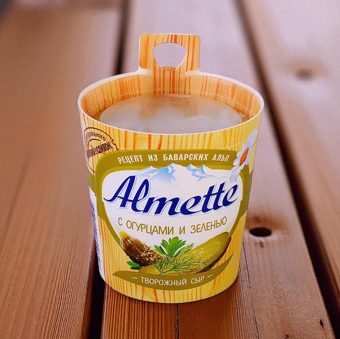 Творожный сыр “Альметте” с огурцами и зеленью 60% 8шт*150гр (Россия)