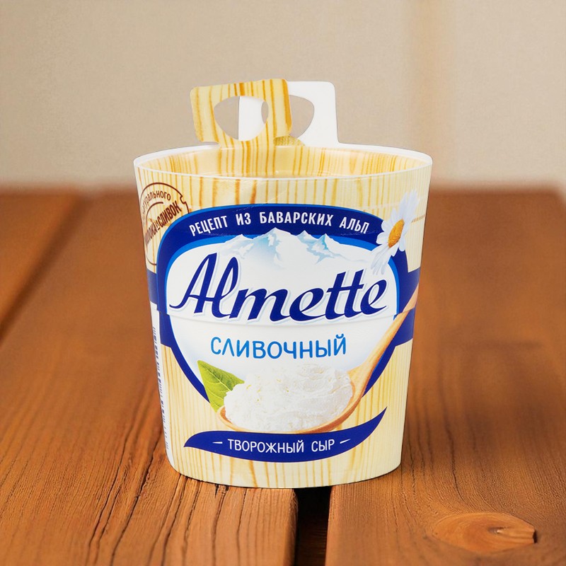 Творожный сыр “Альметте” сливочный 60% 8шт*150гр (Россия)