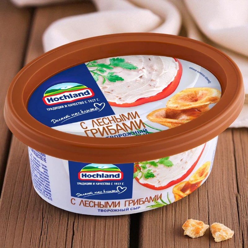 Творожный сыр «Hochland» с лесными грибами 60% 6шт*140гр (Россия)