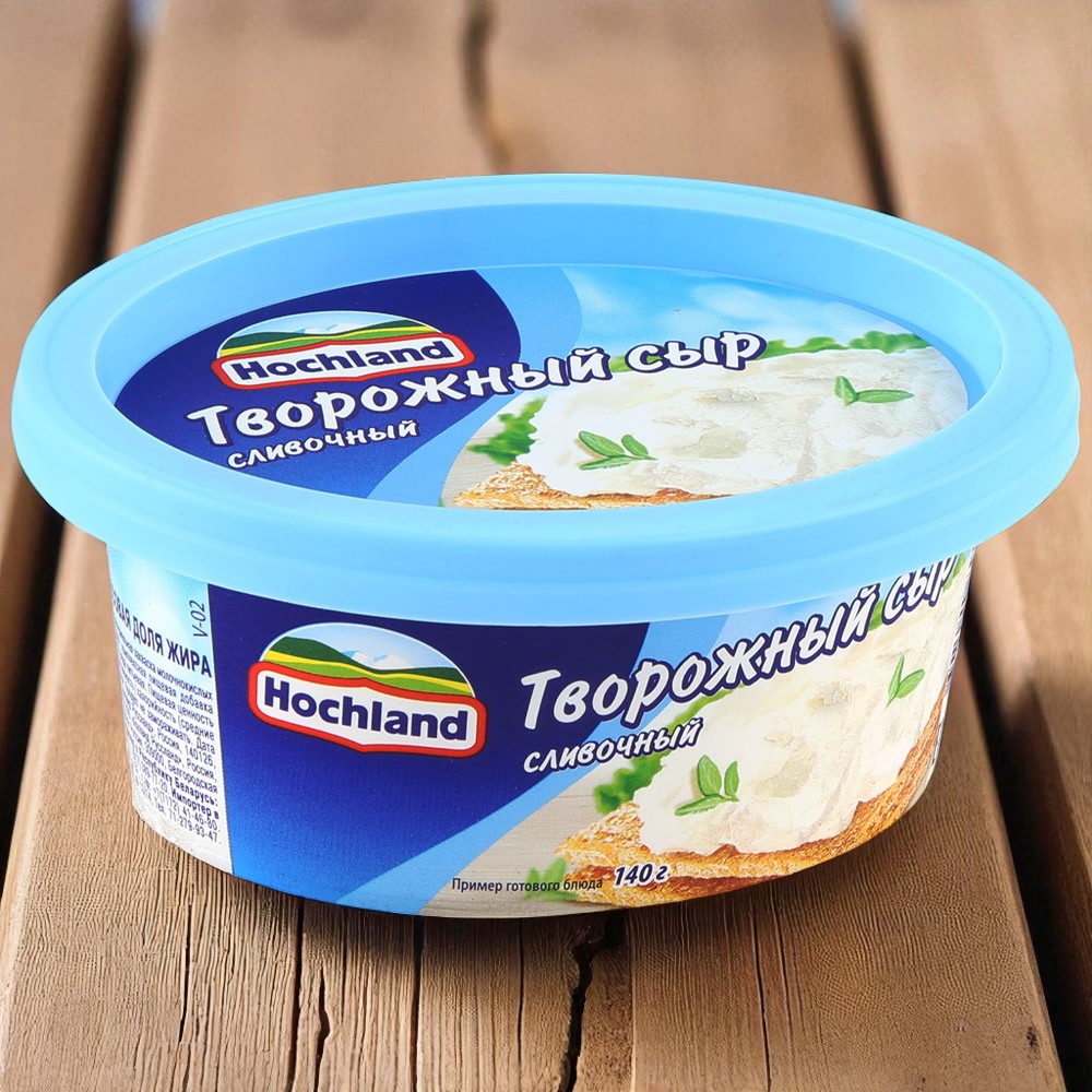 Творожный сыр «Hochland» Сливочный 60% 6шт*140гр (Россия)