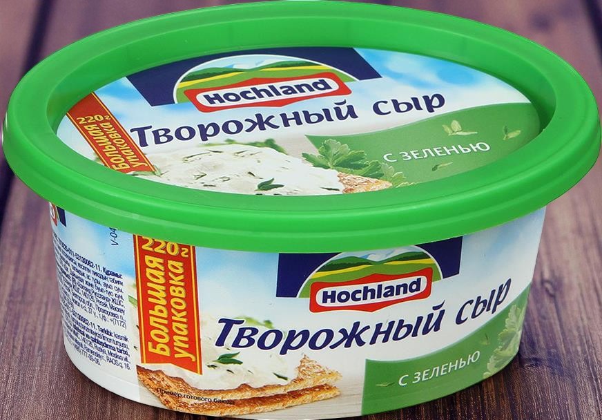 Творожный сыр «Hochland» с зеленью 65% 6шт*220гр (Россия)