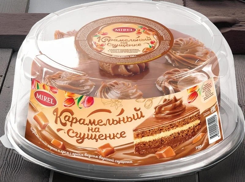 Торт Mirel Карамельный на сгущенке 6шт * 700г дефрост (Россия)
