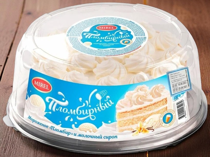 Торт Mirel Пломбирный 6шт * 750г дефрост (Россия)