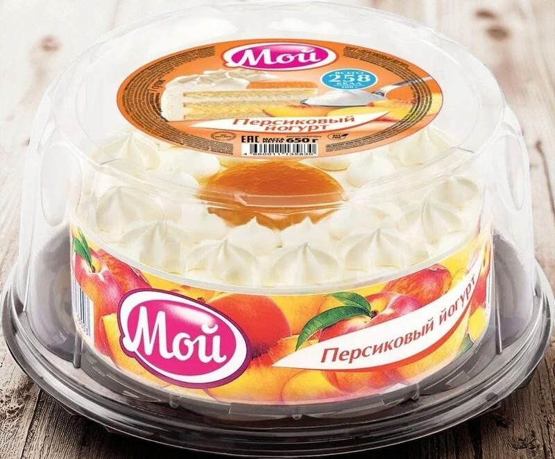 Торт МОЙ Персик-маракуйя 6шт*650гр дефрост (Россия)