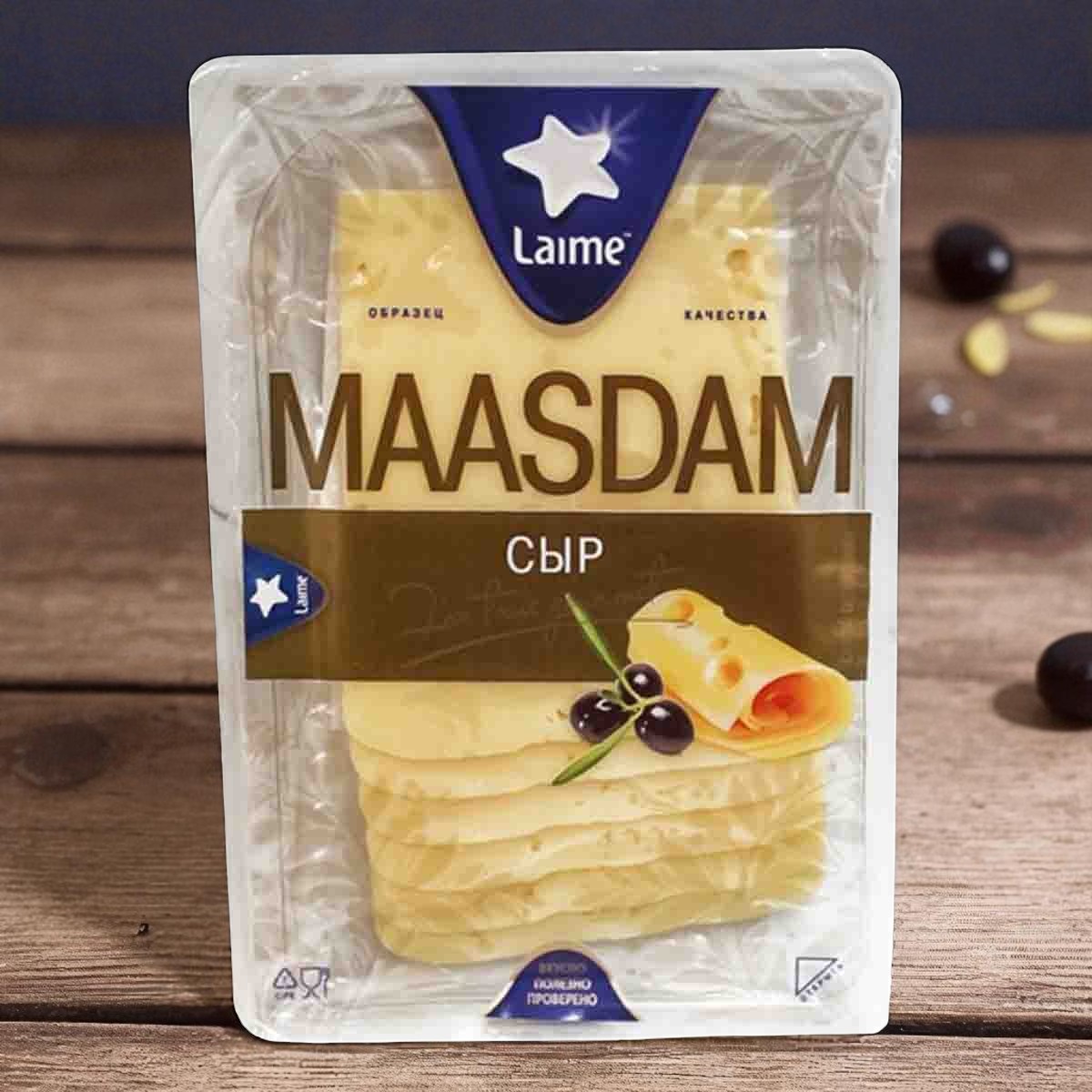 Лайме Маасдам 45% слайсы 12шт*125г (Россия, П.)